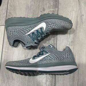 Nike Gray and Teal Athletic Sneakers